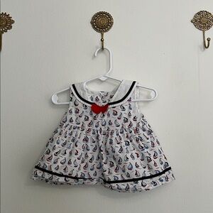 Gymboree Shore to love Baby Girl blouse. Sailboat Print, sailor style.
